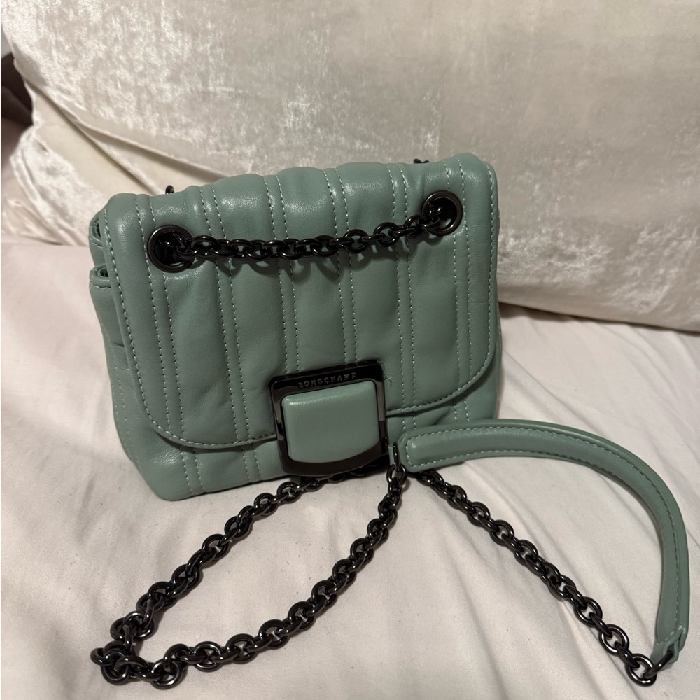 Longchamp Quilted Mint Crossbody Bag - Picture 3 of 5